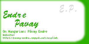 endre pavay business card